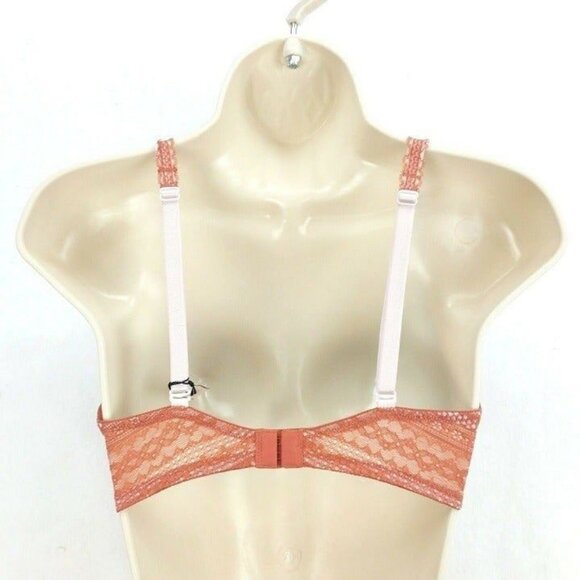 Victorias Secret Lined Demi Bra Lace 32DD Orange NEW - Picture 4 of 4